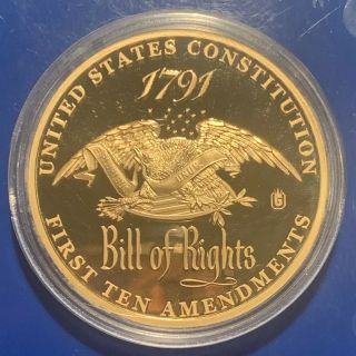 United States Of America Constitution,  Bill Of Rights 1 1/2” Proof Medal 2097