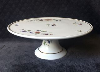 Richard Ginori Italy Oriente Gilt Floral Porcelain Footed Cake Plate Stand 4”