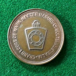 Masons Of South Australia : Grand Lodge Mark Master Masonic Token 1974 Vgc