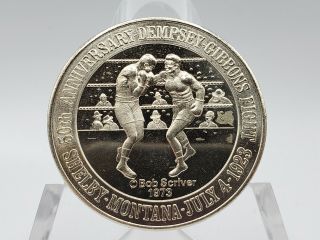 1973 Shelby,  Mt 50th Anniversary Of Dempsey - Gibbons Fight Boxing Medal 3
