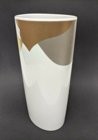 Rosenthal Johan Van Loon Avant Garde Modernist Gold Silver Bird Vase 8 " 1980s