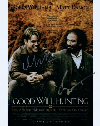 Matt Damon Robin Williams Signed 8x10 Photo Picture With Autographed Pic