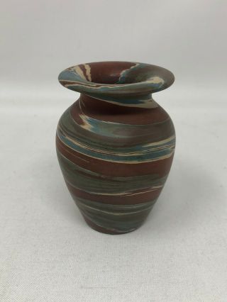 Niloak Art Pottery Mission Swirl Small Bud Vase 3 3/8 