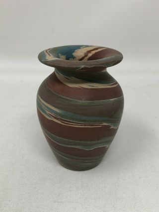 Niloak Art Pottery Mission Swirl Small Bud Vase 3 3/8 