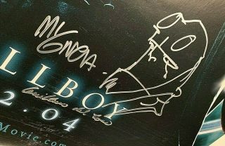 Hellboy Signed Guillermo Del Toro Sketch Mike Mignola Poster
