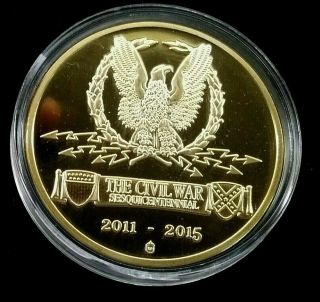 Civil War Inspiration Robert E.  Lee Coin Layered In 24k Gold - A25