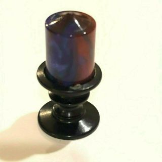 Candle On Stand Artisan Dollhouse Miniature 1:12 Hartwood Woodturning Signed