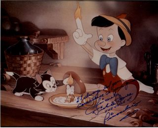 Disney Pinocchio Dickie Jones Voice Signed Autograph 8x10 Photo Inscriptions