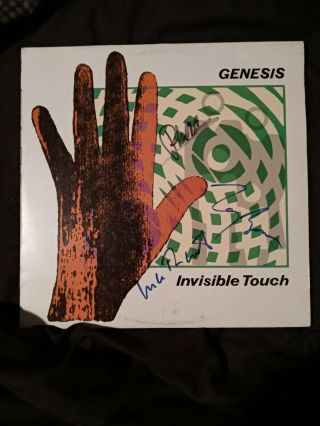 Genesis " Invisible Touch " Signed / Autographed Lp / Vinyl / Record / Album X 3