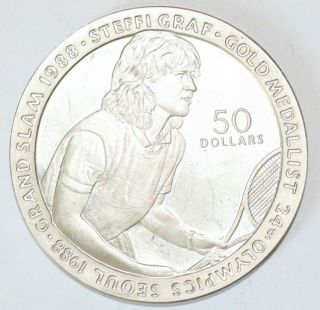 50 Dollars.  Niue 1989.  Olympic Games Seoul 1988.