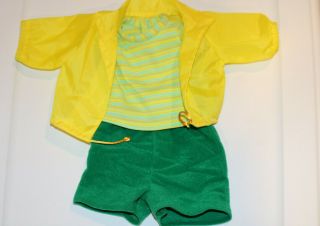 Cabbage Patch Kids Modern Pa Yellow/green Windbeaker Shorts Boy Outfit 16 In.