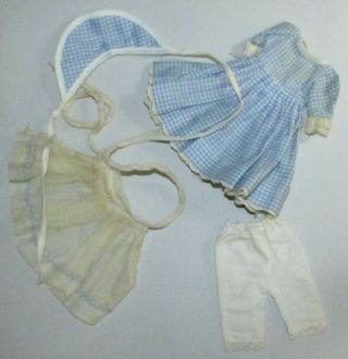 Vintage Cosmopolitan Ginger Doll Blue Gingham Dress And Accessories