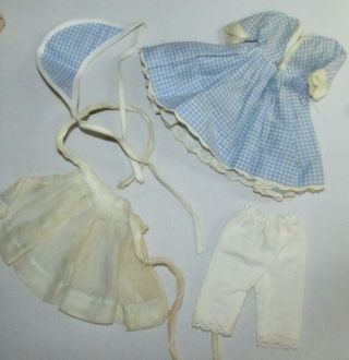 Vintage Cosmopolitan Ginger Doll Blue Gingham Dress and Accessories 2
