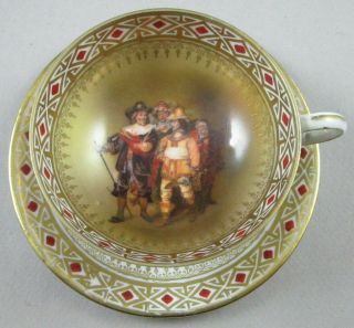 Antique Rs Prussia Demitasse Cup And Saucer - Nachtwache - Nightwatch Men