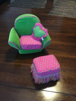 Only Hearts Club 2005 Chair And Ottoman Pink And Green