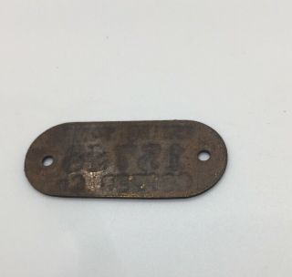 Antique Brass MINING Property Tag: WHITE PINE COPPER COMPANY 2