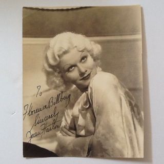 Jean Harlow Signed By Mama Jean Double Weighted Photo 30s Sex Symbol Glamour