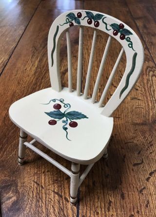 Vintage Hand Painted Chair For 12” Dolls 1:6 Size Fits Barbie Furniture
