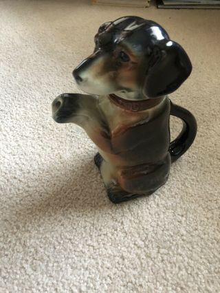 Vintage Erphila Porcelain Dachshund Dog Pitcher Teapot Germany