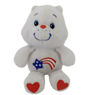 Care Bear White Patriotic Care Bear 8 Plush Red Embroidered Hearts On Feet