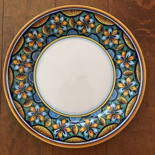 Vintage Deruta Dinner Plate Italy 90s Exc Blue,  Green,  Yellow