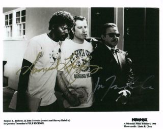 Samuel L Jackson John Travolta Signed 8x10 Photo Autographed Picture And