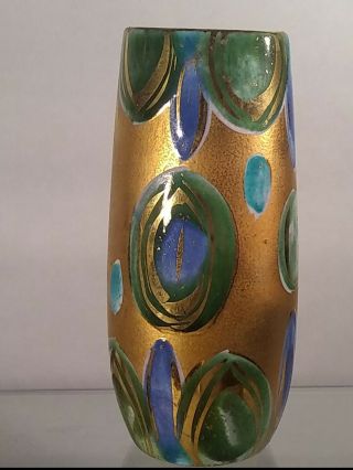 Sascha B,  Sascha Brastoff Mid Century Modern Vase Abstract Pattern 6 " H X 3 " W