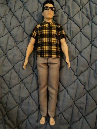 Fashionista Ken Doll 12 Chill In Check Dark Hair With Glasses 2016 Euc No Shoes