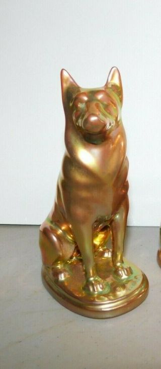 Zsolnay Hungary Eosin Gold German Shepard Dog Figurine