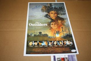 The Outsiders 11x17 Movie Poster Signed By Ralph Macchio & C Thomas Howell Jsa