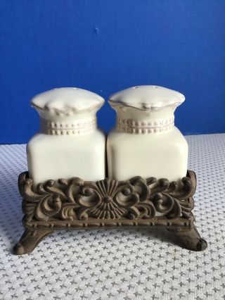 Chris Madden For Jc Penney - Foret Corvella Salt And Pepper Shakers With Stand