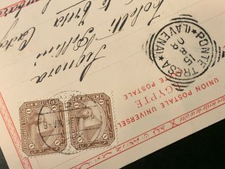 Egypt Stamps lot - interesting Postal Card Cairo 1908 to Italy - EG505 3