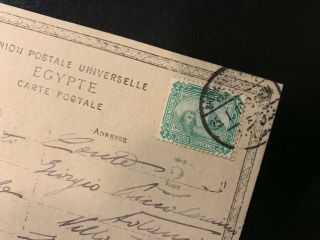 Egypt Stamps Lot - Naked Girl Postal Card Shepard Hotel 1910 To Italy Vf - Eg497