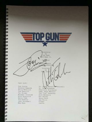 Tom Cruise & Anthony Edwards Top Gun Signed Full Script Screenplay