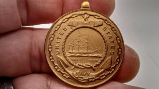 Vintage United States Navy Ship Constitution Military Good Conduct Medal