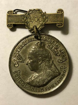 1900 Queen Victoria School Board For London Attendance Medal For F.  Sharpe