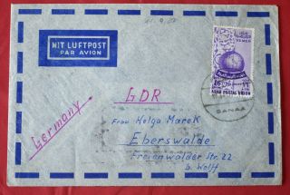 Mayfairstamps Yemen Sanaa To Germany Single Franked Airmail Cover Wwf55705
