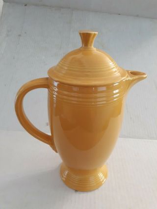 Vintage Homer Laughlin HLC Fiesta Ware Yellow Pitcher Teapot Coffee Pot 3