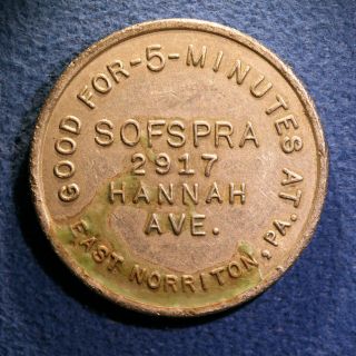 Old Sofspra 25¢ Car Wash Token - Sofspra,  East Norriton,  Pennsylvania