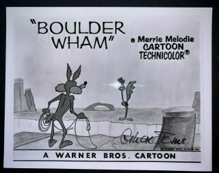 Road Runner & Wile E.  Coyote Photo Signed By Chuck Jones,  W/,  Looney Tunes