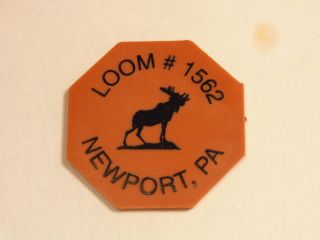 Vintage 8 Side Plastic Token For Loyal Order Of Moose Lodge 1562,  Newport,  Pa