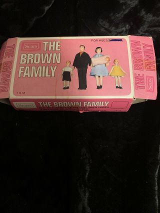 Sears - The Brown Family Dolls Dollhouse Set Of 5 Complete 1970 