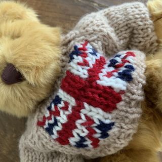 Harrods United Kingdom Teddy Bear w UK Flag Sweater EUC 3