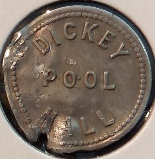 Dickey,  North Dakota Dickey Pool Hall 5¢ Trade Token (maverick)