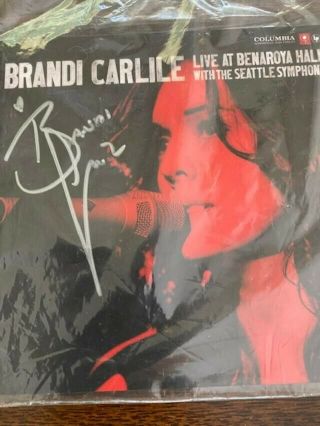 Brandi Carlile Autographed Signed Live At Benaroya Hall Cd With Her Guitar Pick