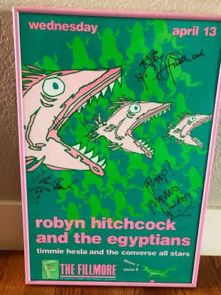 Robyn Hitchcock And The Egyptians W/peter Buck (rem) Signed Concert Poster