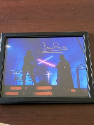 Mark Hamill & David Prowse Dual Hand Signed Star Wars Frames 8x10 Photo W/coa