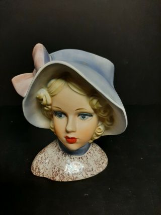 Vintage Relpo Lady Head Vase 2091 1c
