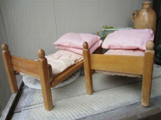 Vintage Strombecker Wooden 8 " Doll Bunk Bed Set
