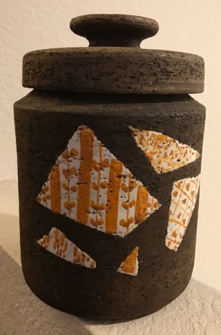 Vintage Bitossi Italian Pottery Ceramic Lidded Jar Canister Aldo Londi Shards